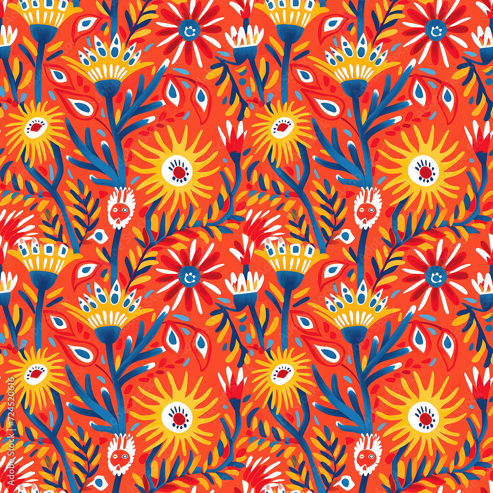 abstract indian design seamless naive pattern, tile
