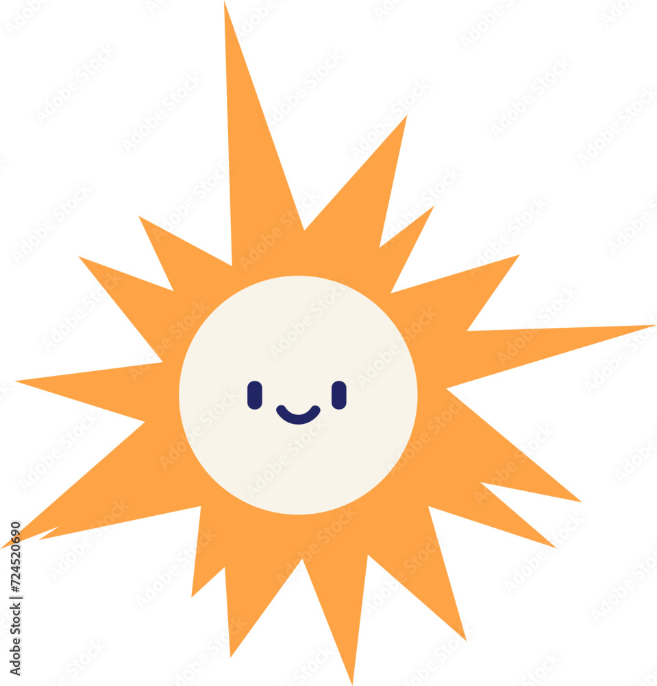 Cute sun character element vector Cute sun character element vector