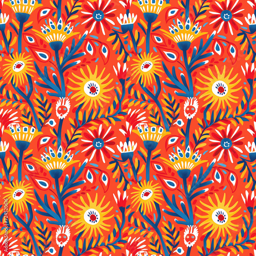 abstract indian design seamless naive pattern  tile