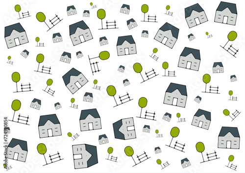 Arrière plan immeuble habitation parc maison fond