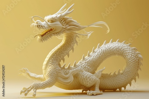 Traditional 3d chinese dragon illustration. 3d character dragon bright colors Banner chinese dragon 2024. New Year of the Dragon 2024 © Wayu