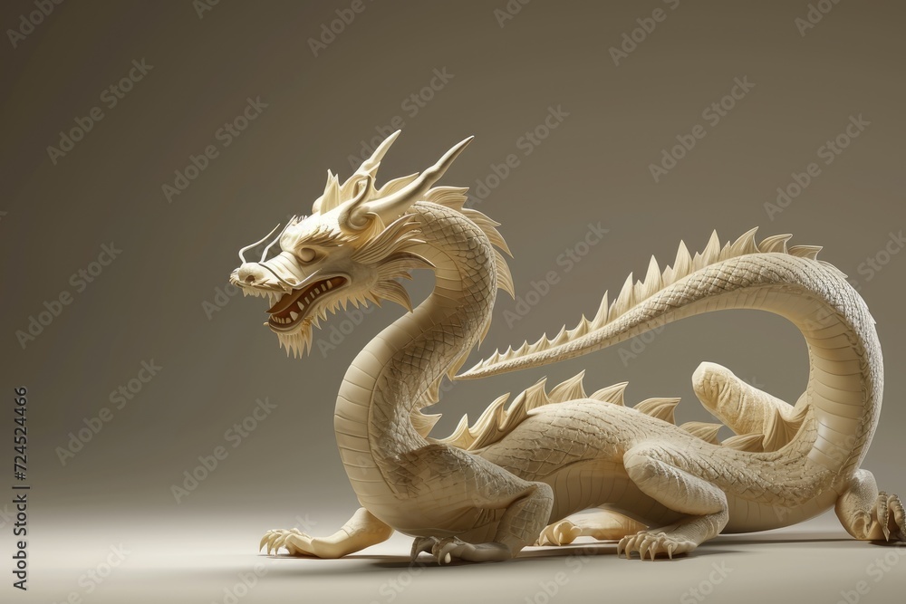 Fototapeta premium Traditional 3d chinese dragon illustration. 3d character dragon bright colors Banner chinese dragon 2024. New Year of the Dragon 2024
