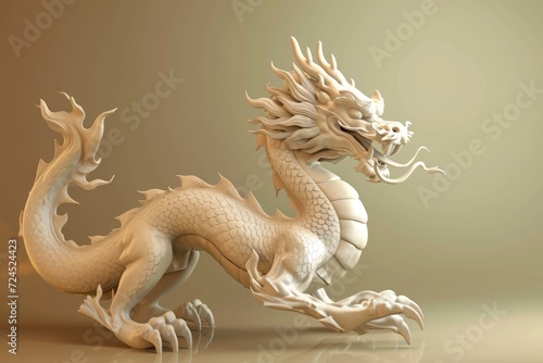 Traditional 3d chinese dragon illustration. 3d character dragon bright colors Banner chinese dragon 2024. New Year of the Dragon 2024