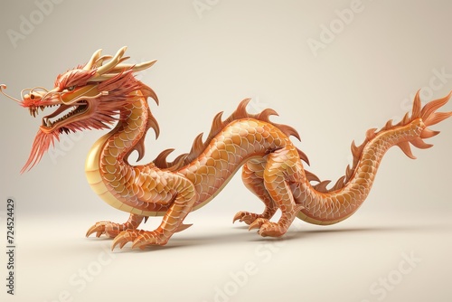 Traditional 3d chinese dragon illustration. 3d character dragon bright colors Banner chinese dragon 2024. New Year of the Dragon 2024 © Wayu