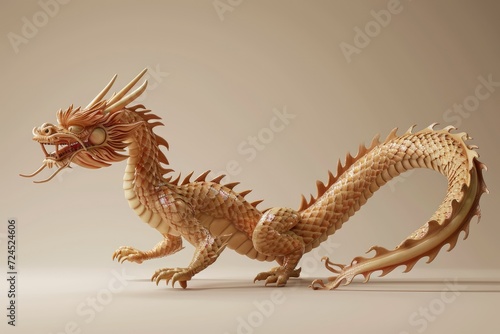 Traditional 3d chinese dragon illustration. 3d character dragon bright colors Banner chinese dragon 2024. New Year of the Dragon 2024