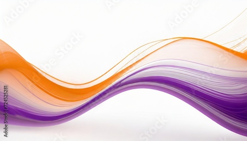 abstract purple and orange swirly wave motion futuristic design white background banner