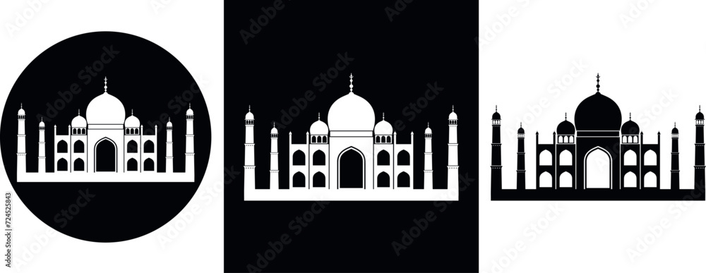 India logo. Isolated Indian architecture architecture on white background