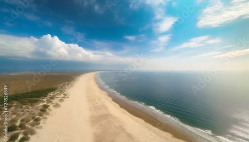 aerial view of sandy seashore