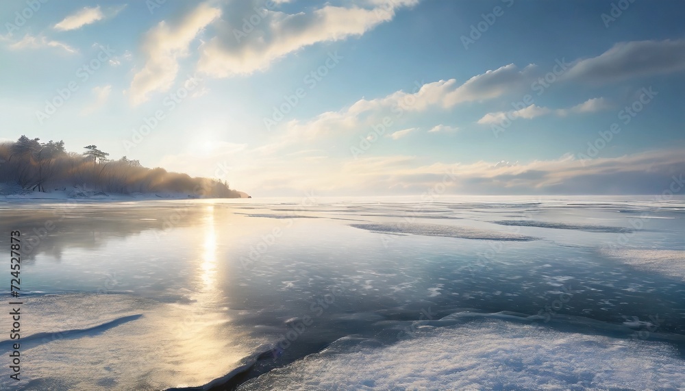 winter landscape frozen sea