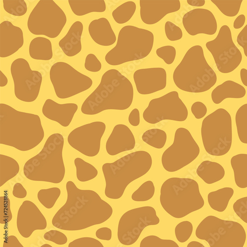 Cute animal texture of the skin of a giraffe in a simple cartoon style. Vector seamless pattern © Світлана Харчук