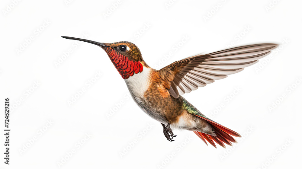 Fototapeta premium Hummingbird Flying. Isolated on white background
