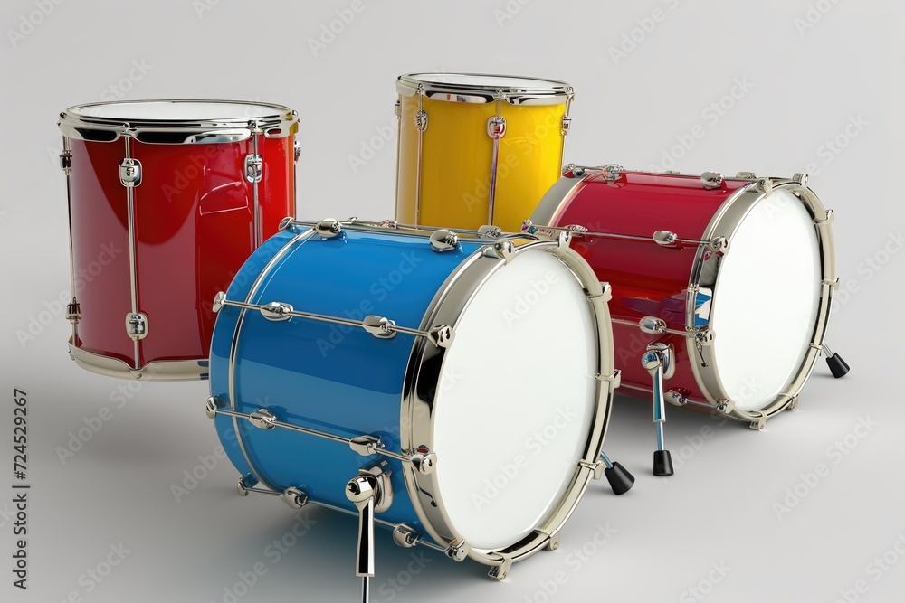 Realistic 3D drum kit rendering generative by ai Realistic 3D drum kit rendering generative by ai