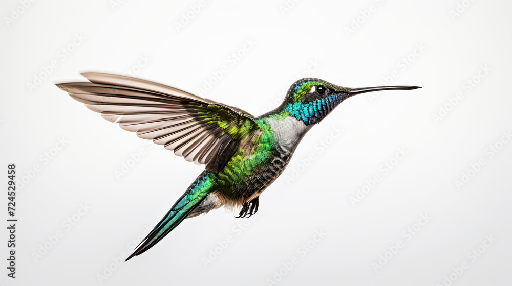 Fototapeta premium Hummingbird Flying. Isolated on white background