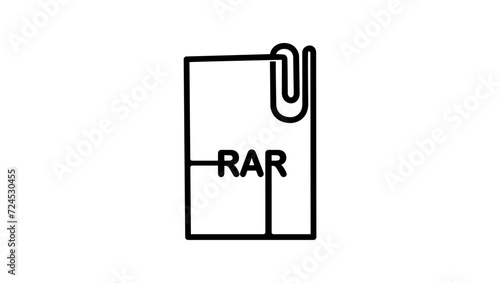 Attached rar file, black isolated silhouette