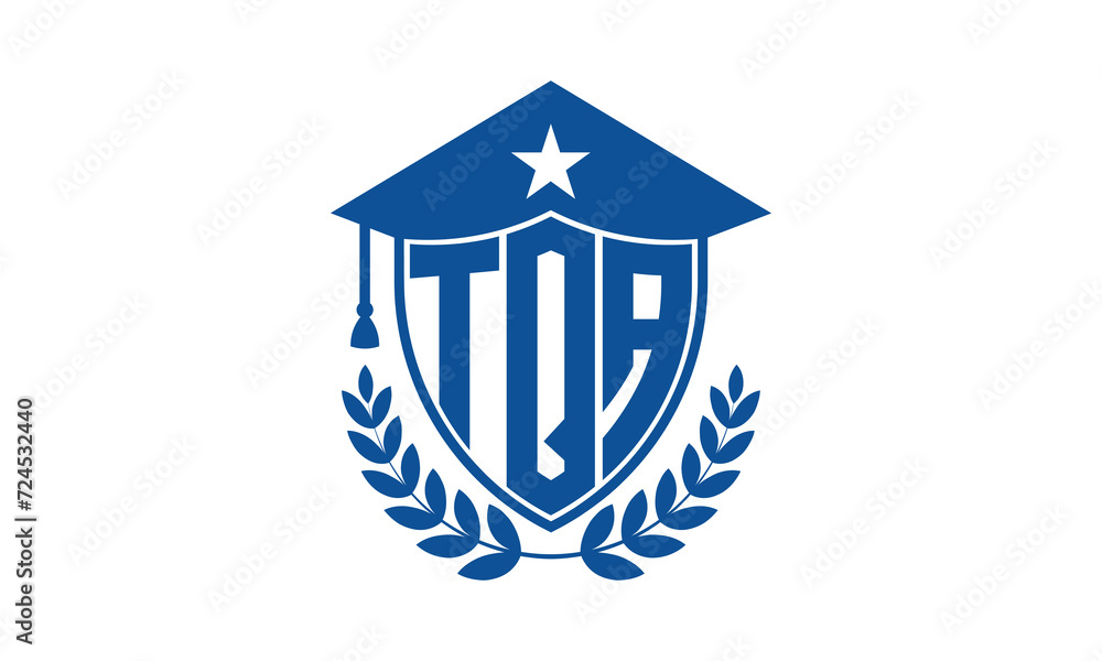 TQA three letter iconic academic logo design vector template. monogram, abstract, school, college, university, graduation cap symbol logo, shield, model, institute, educational, coaching canter, tech TQA three letter iconic academic logo design vector template. monogram, abstract, school, college, university, graduation cap symbol logo, shield, model, institute, educational, coaching canter, tech