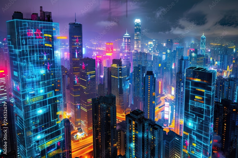 Street life in bustling city center illuminated by neon lights and billboards. Times Square at night vivid urban landscape heart of modern. Crowded roads reflecting cityscape famous landmarks colorful Street life in bustling city center illuminated by neon lights and billboards. Times Square at night vivid urban landscape heart of modern. Crowded roads reflecting cityscape famous landmarks colorful
