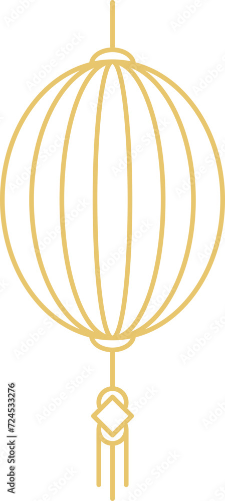 Golden chinese lantern element vector