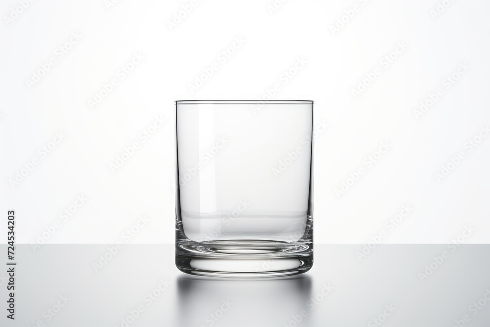 Close-up Empty glass on white background Close-up Empty glass on white background