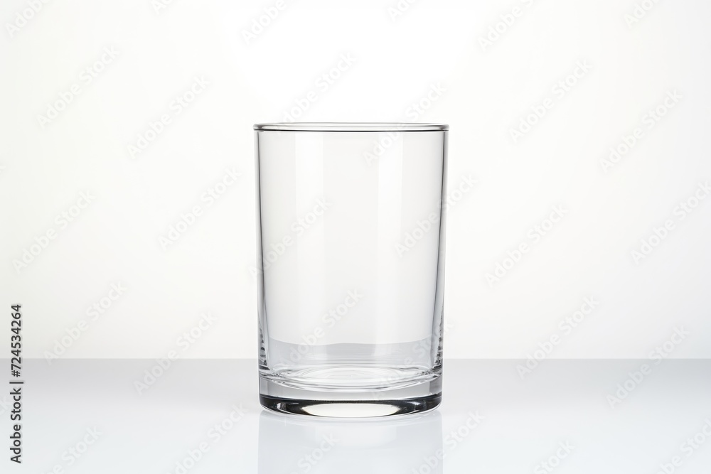 Close-up Empty glass on white background Close-up Empty glass on white background