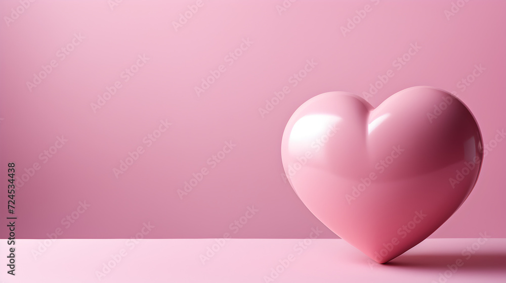 Pink heart on pink background