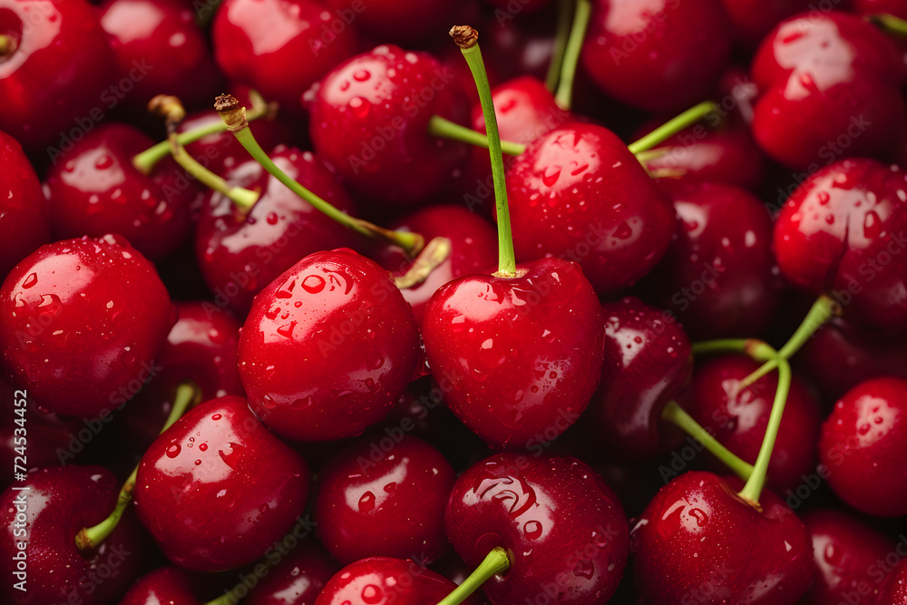 Food texture background - background filled with cherries Food texture background - background filled with cherries