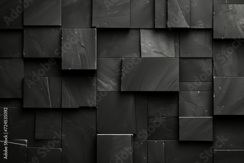 Black square concrete background abstract