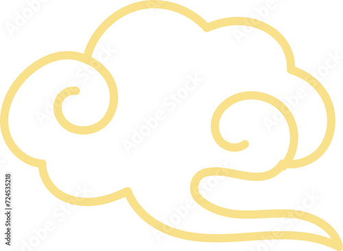 Golden chinese cloud element vector