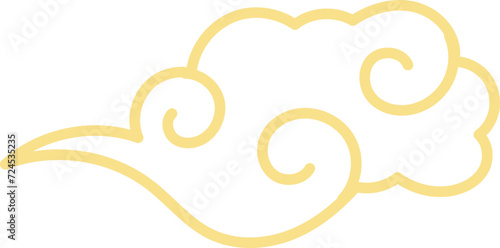 Golden chinese cloud element vector