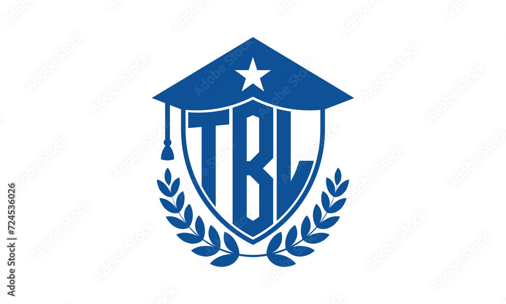 TBL three letter iconic academic logo design vector template. monogram, abstract, school, college, university, graduation cap symbol logo, shield, model, institute, educational, coaching canter, tech TBL three letter iconic academic logo design vector template. monogram, abstract, school, college, university, graduation cap symbol logo, shield, model, institute, educational, coaching canter, tech