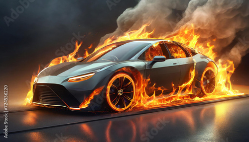 fire in a electric car