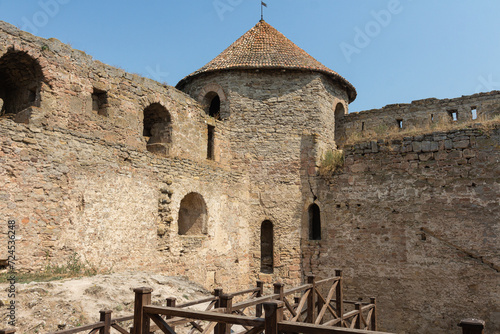 Defence tower of Bilhorod-Dnistrovskyi fortress or Akkerman fortress (also known as Kokot) is a historical and architectural monument of the 13th-14th centuries. Bilhorod-Dnistrovskyi. Ukraine photo