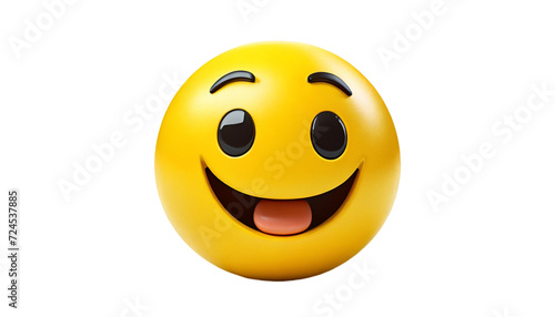 Smiling emoticon. Emoticon with happy face. 3d illustration. isolated on transparent background
