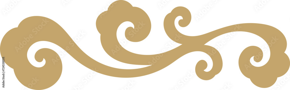 Golden chinese wind element vector Golden chinese wind element vector