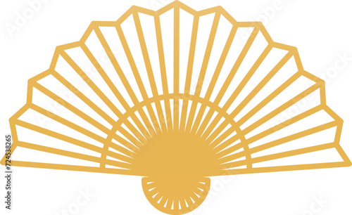 Golden chinese fan element vector