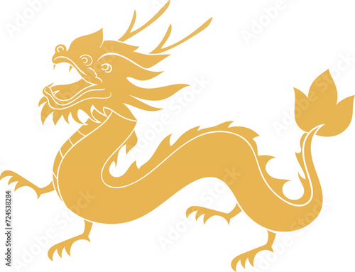 Golden chinese dragon element vector