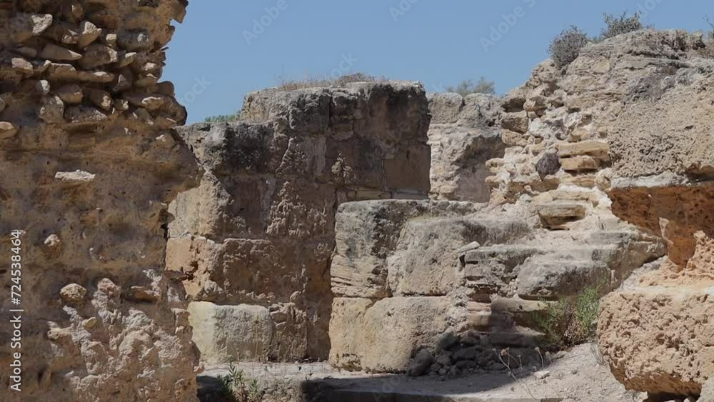 Close-up shot of Carthage site in Tunisia Close-up shot of Carthage site in Tunisia