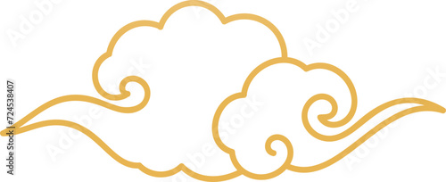 Golden chinese cloud element vector