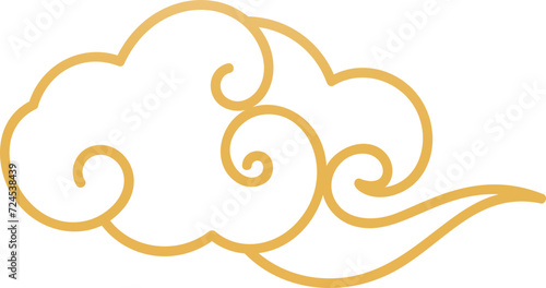 Golden chinese cloud element vector