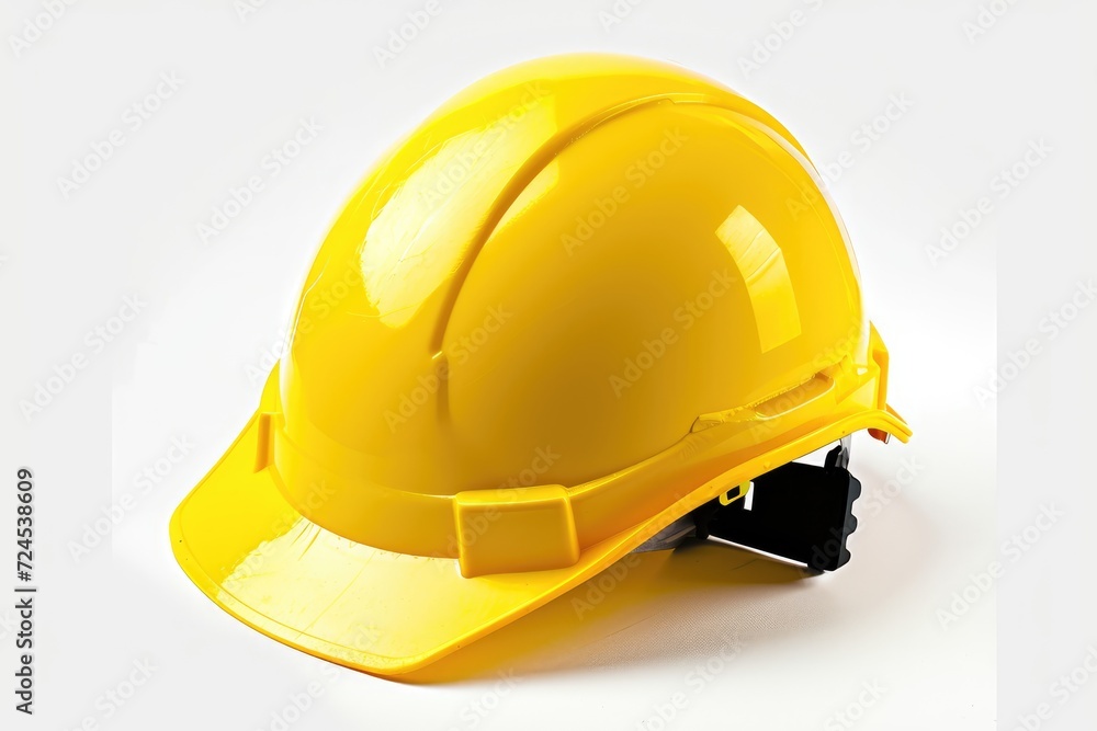 Fototapeta premium Yellow helmet isolated on white background