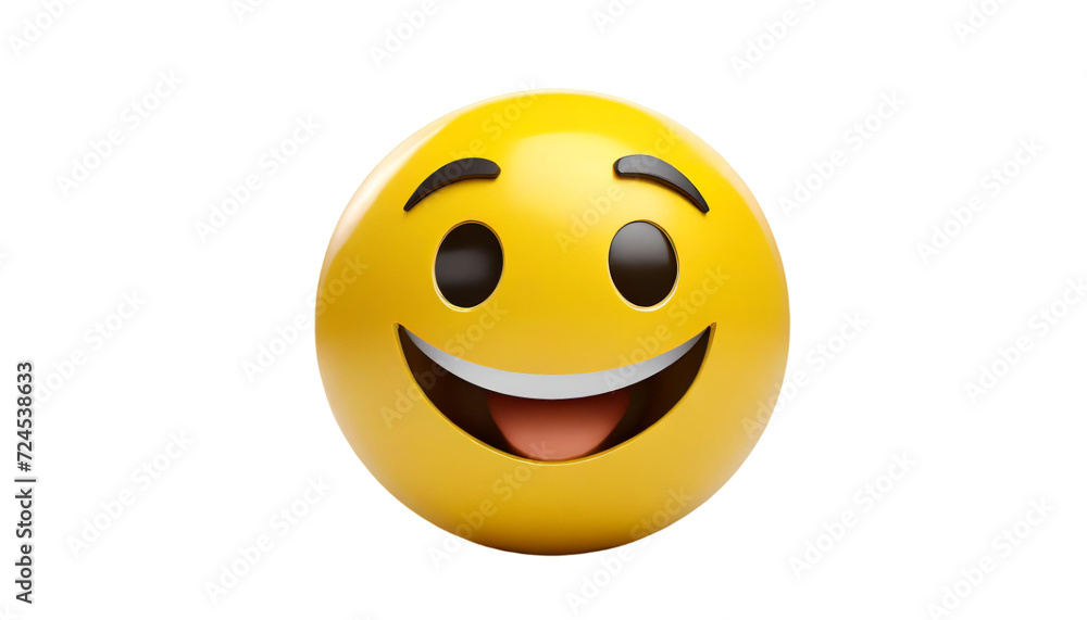Smiling emoticon. Emoticon with happy face. 3d illustration. isolated on transparent background Smiling emoticon. Emoticon with happy face. 3d illustration. isolated on transparent background
