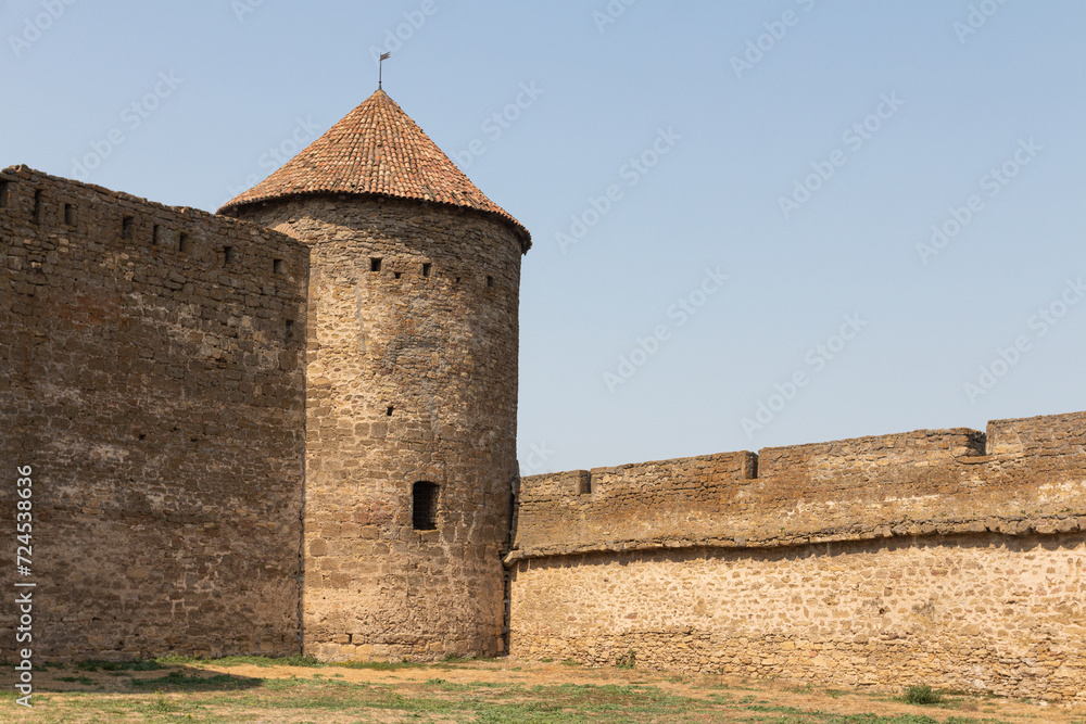 A view of Bilhorod-Dnistrovskyi citadel or Akkerman fortress (also known as Kokot) is a historical and architectural monument of the 13th-14th centuries. Bilhorod-Dnistrovskyi. Ukraine