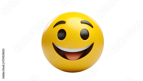 Smiling emoticon. Emoticon with happy face. 3d illustration. isolated on transparent background