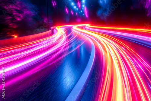 Abstract Light Trails in Long Exposure Photography.