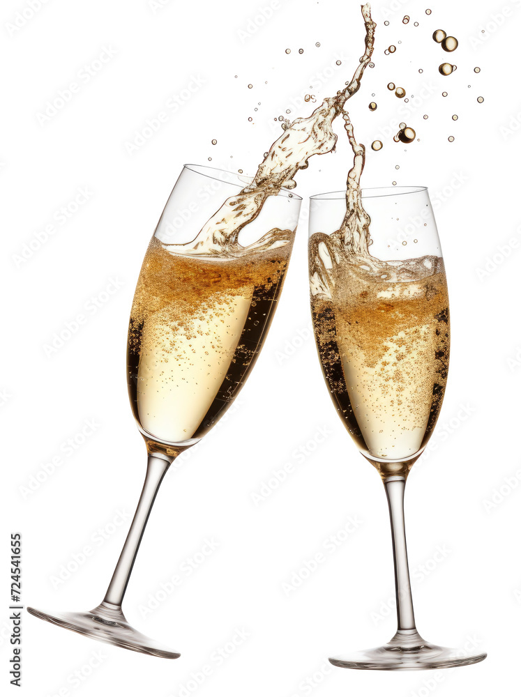 champagne cheers toasting isolated on white background champagne cheers toasting isolated on white background