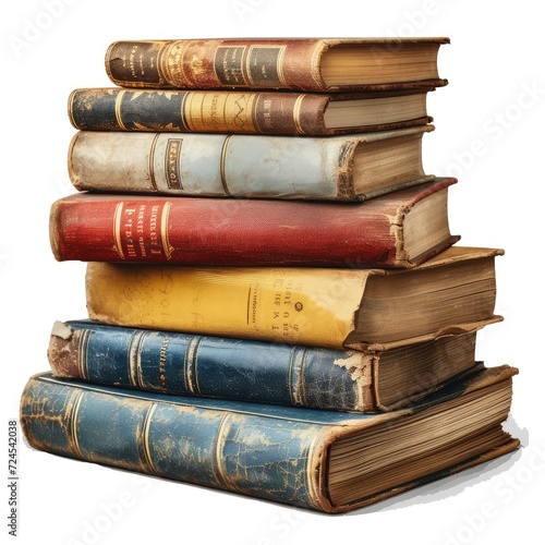 Books On Table On White Background  Illustrations Images