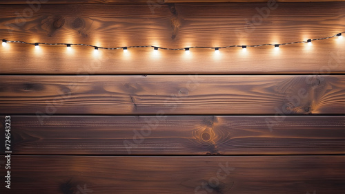 empty wood copy space fairy lights
