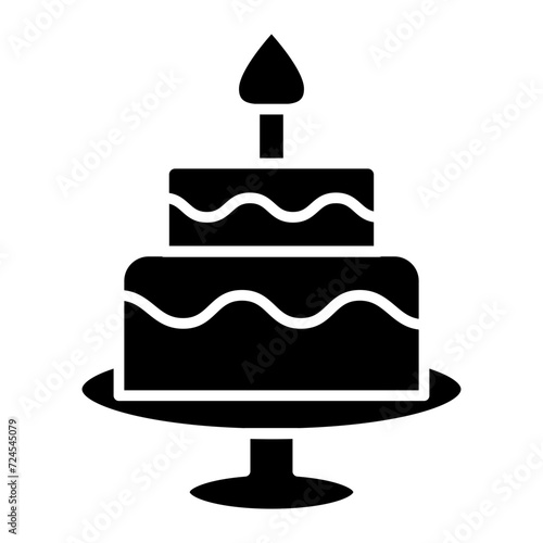 Two Layered Cake Icon Style