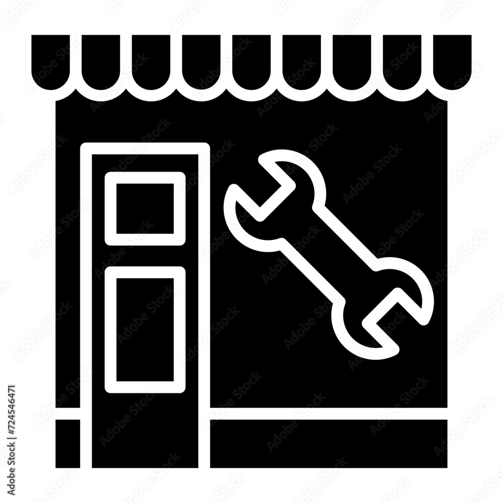 Car Repair Shop Icon Style Car Repair Shop Icon Style