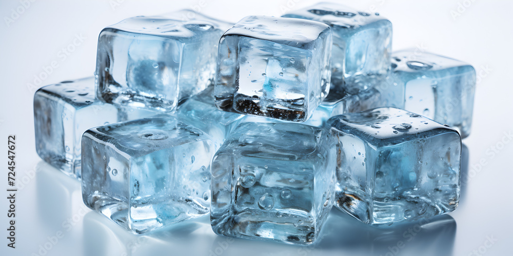 Ice cubes on water Ice cubes on water