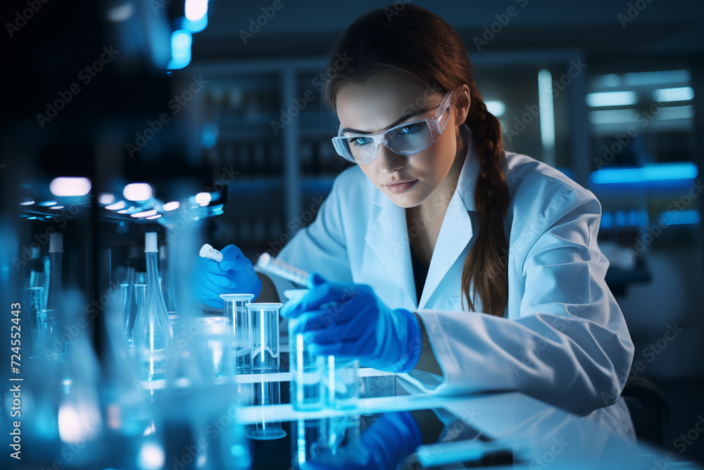 laboratory technician performing chemical tests in modern laboratory laboratory technician performing chemical tests in modern laboratory